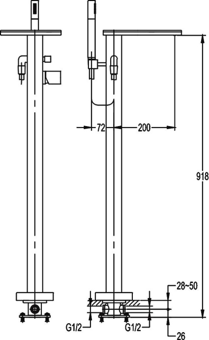 Смеситель Cezares Cascado F VDP 01 напольный CASCADO-F-VDP-01 - 1