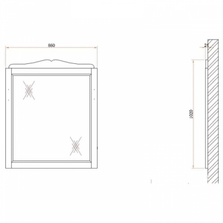 Зеркало Belbagno Novanta 86х102 коричневый  BB01S/ACA - 1