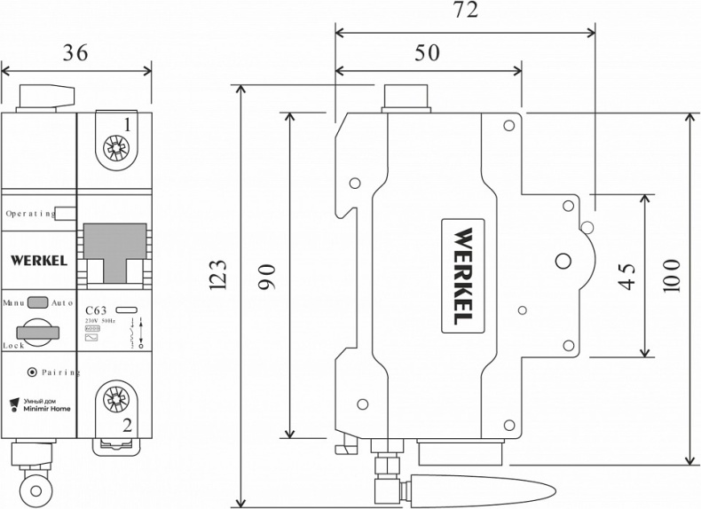 Автоматический выключатель 1P с Wi-Fi Werkel  W1001P6301 - 3