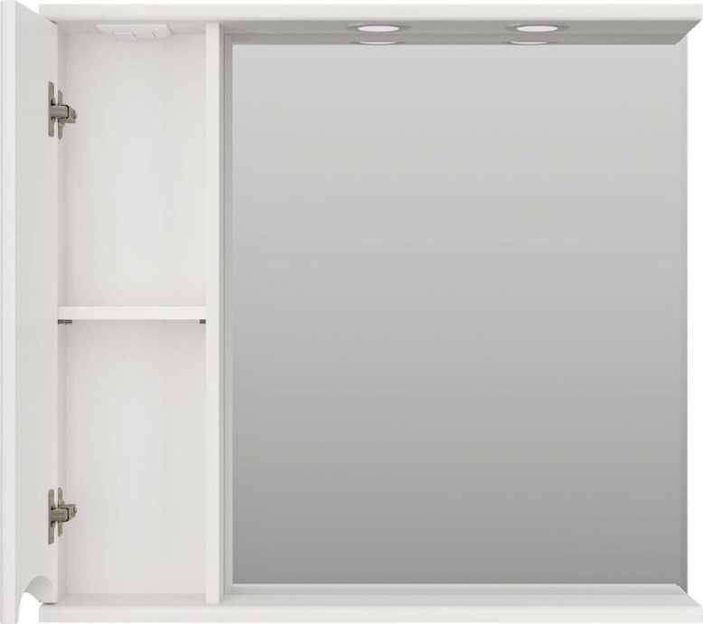 Зеркало-шкаф Misty Атлантик 80 L белый с подсветкой  П-Атл-4080-010Л - 2