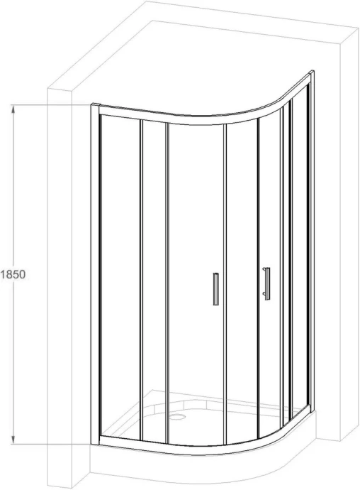 Душевой уголок Royal Bath HKD 90х90 профиль хром стекло рифленое RB90HKD-C-CH - 1