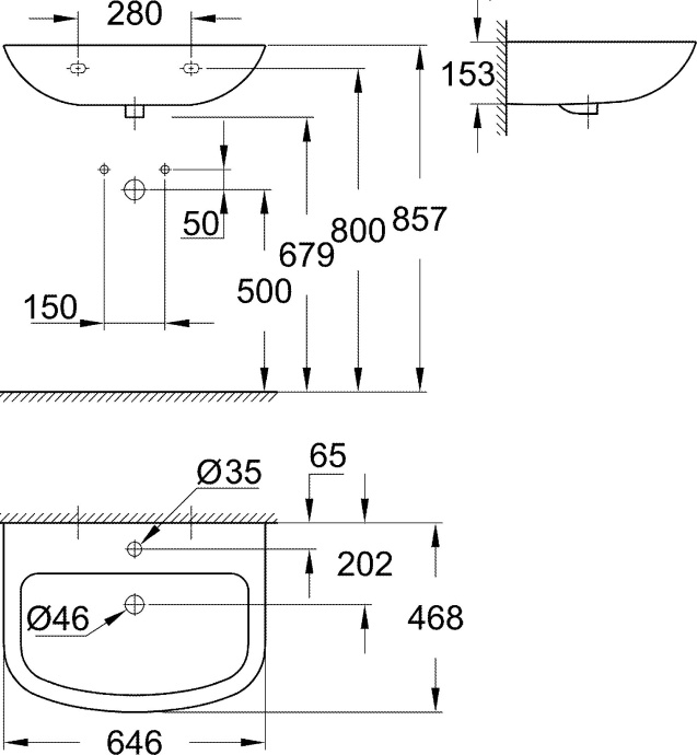 Раковина Grohe Bau Ceramic 39420000 - 4