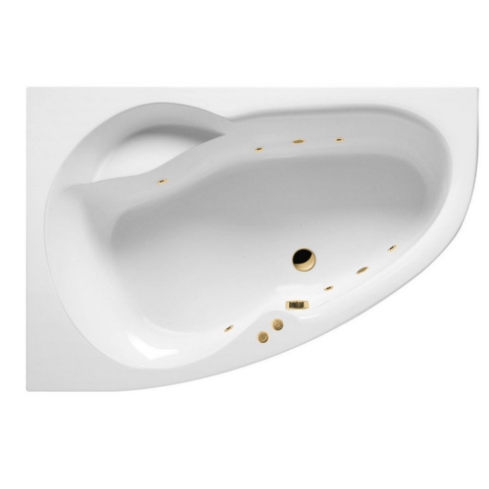 Ванна акриловая Excellent Newa Soft L 160х95 с гидромассажем белый - золото WAEX.NEL16.SOFT.GL - 0