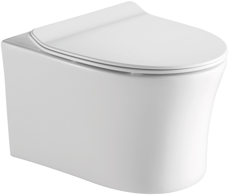 Унитаз подвесной SantiLine SL-5006 безободковый, с микролифтом - 0
