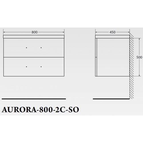Тумба под раковину Belbagno Aurora 80 темное дерево AURORA-800-2C-SO-PP - 1