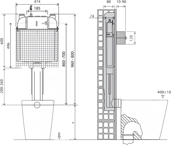 Смывной бачок скрытого монтажа BelBagno BB025-CS - 4