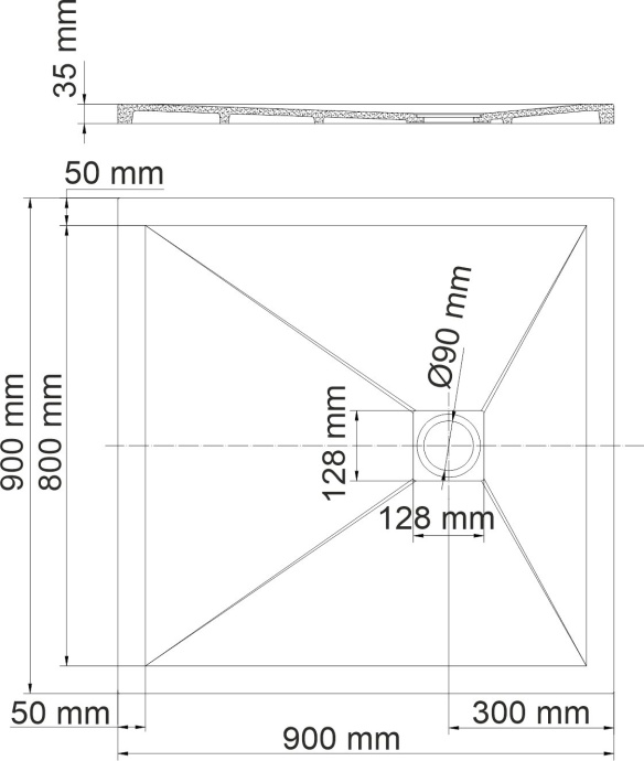 Поддон для душа Wasserkraft Dill 61T03 90x90 - 1