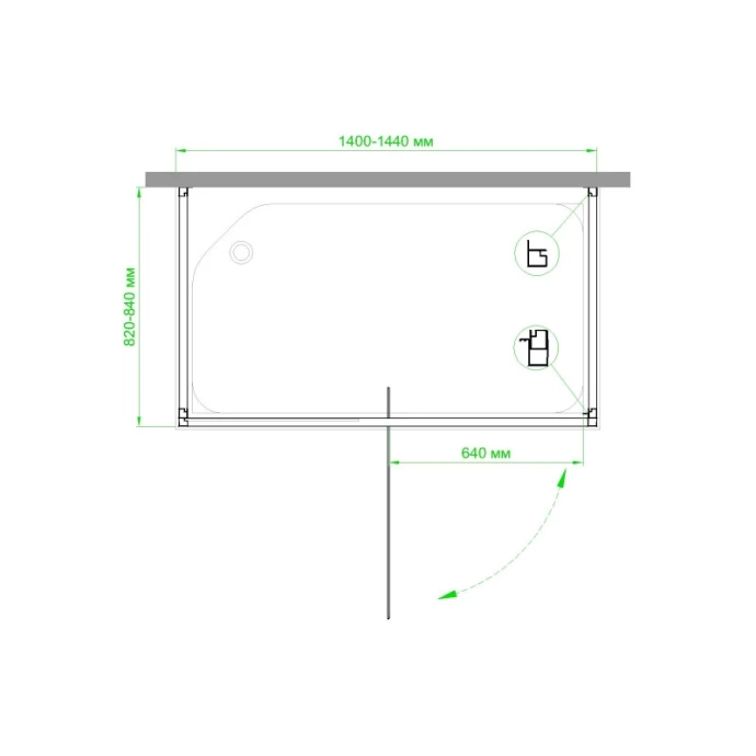 Душевой уголок Royal Bath 140х80 хром стекло рифленое RB8140HV-C-CH - 1