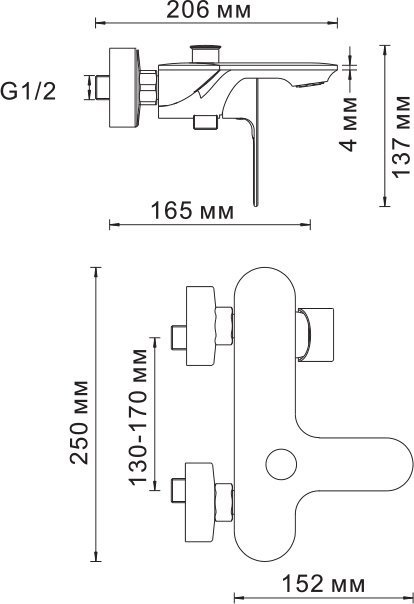 Смеситель Wasserkraft Dinkel 5801 для ванны с душем - 4