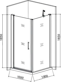 Душевой уголок Good Door Mokka DR+SP 100х100х185 см - 3