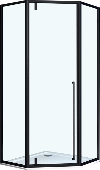 Душевой уголок Vincea Penta VSP-3P900CLB 90x90, профиль чёрный, стекло прозрачное - 1