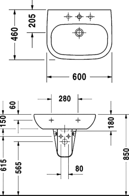 Подвесная раковина Duravit D-Code  23106000002 - 5