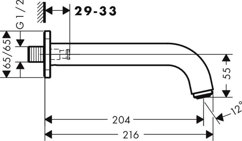 Излив Hansgrohe Vernis Shape 71460000 для ванны, хром - 1