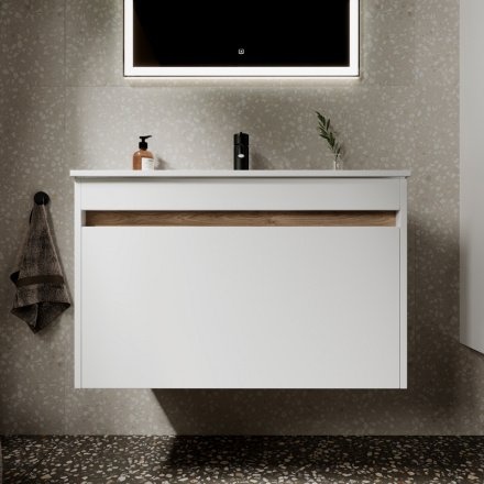 Тумба под раковину Sancos Smart 80 белый, глянцевый  SM80W - 1