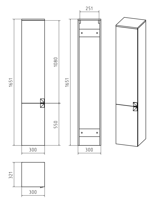 Шкаф-пенал Misty Сахара 30 L, песочный П-Сах0551-01Л - 3