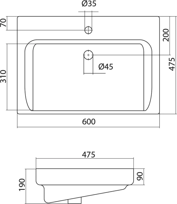 Тумба с раковиной напольная Aquaton Америна 60 белый 1A1689K1AM010 - 6