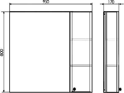 Зеркало-шкаф Comforty Амстердам 95 00004143986 - 1