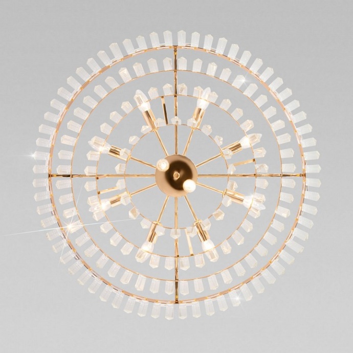 Подвесная люстра Eurosvet Elegante 10130/10 золото/прозрачный хрусталь Strotskis - 1