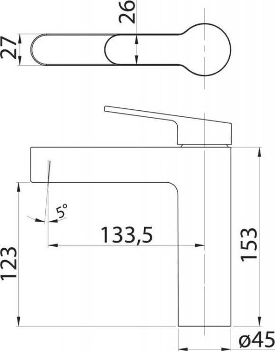 Смеситель BelBagno Delta DEL-LVM-IN для раковины - 1