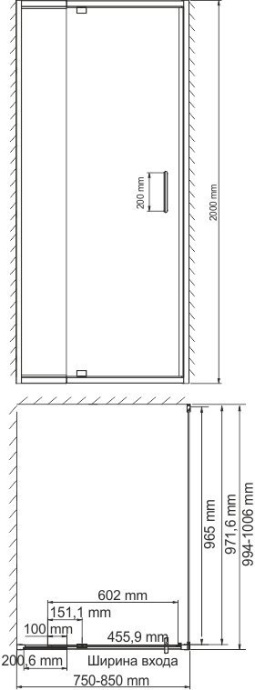 Душевой уголок Wasserkraft Berkel 48P29 85x100 - 3