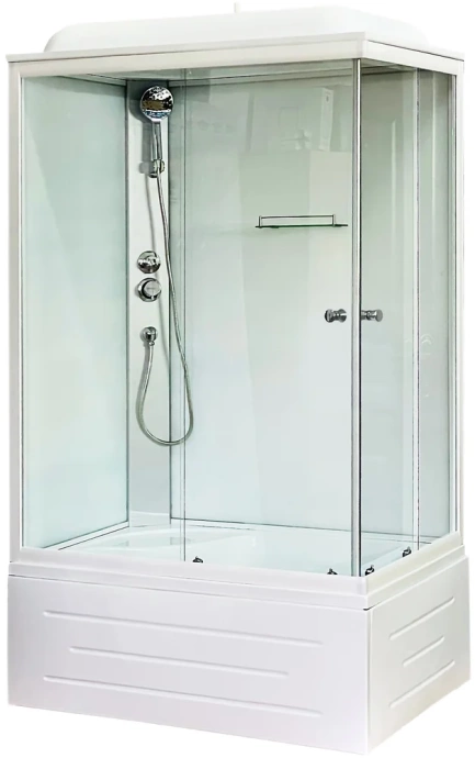 Душевая кабина Royal Bath 100x80 L стекло матовое задняя стенка белая RB8100BP5-WT-L - 0