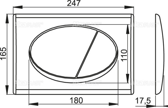 Кнопка смыва AlcaPlast  золото  M75 - 1