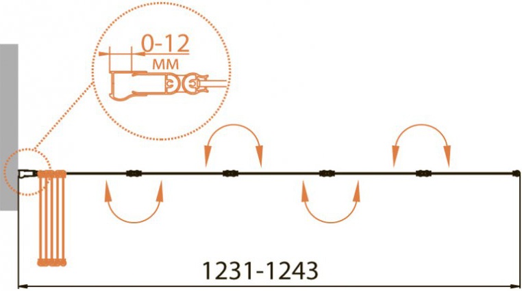 Шторка на ванну Cezares Relax V-5-120/140-C-Bi стекло прозрачное RELAX-V-5-120/140-C-Bi - 2