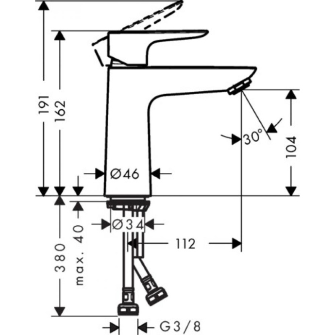 Смеситель для раковины Hansgrohe Talis E шлифованная бронза 71714140 - 1