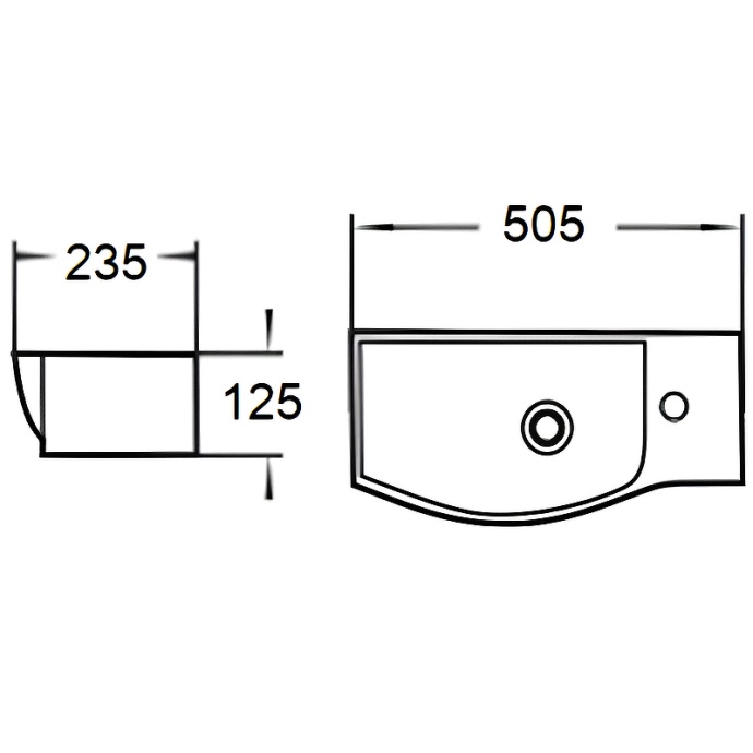 Раковина подвесная WeltWasser WW AISBACH 7950 GL-WT R 50.5 белый  10000008693 - 2