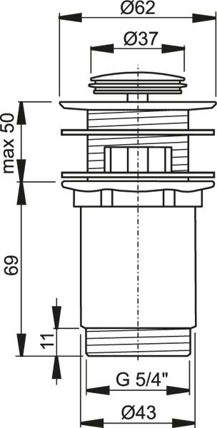 Донный клапан для раковины AlcaPlast A391 - 1