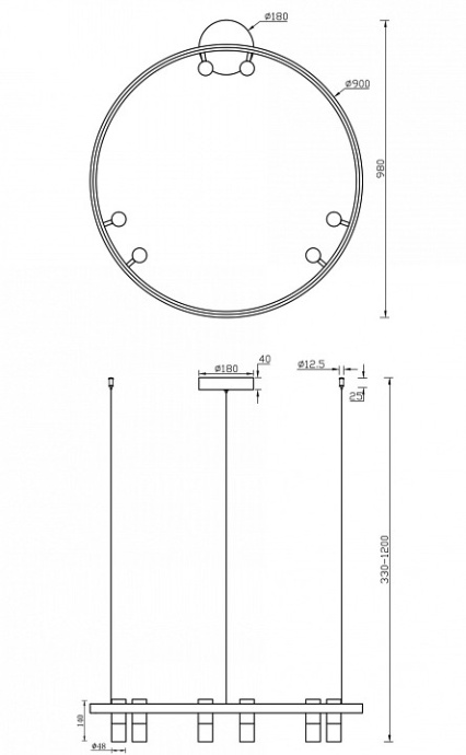 Подвесная светодиодная люстра Maytoni Satellite MOD102PL-L42B - 1