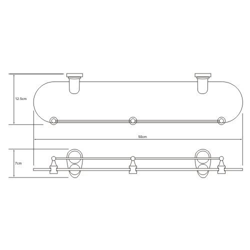 Полка стеклянная WasserKraft Main хром - матовый K-9244 - 2