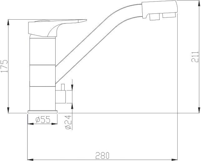 Смеситель Steel Hammer SH 321 SATIN для кухонной мойки - 1