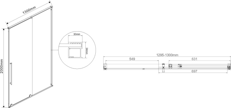 Душевая дверь в нишу Vincea Arno VPS-1A130CL 130 см, хром, стекло прозрачное - 4