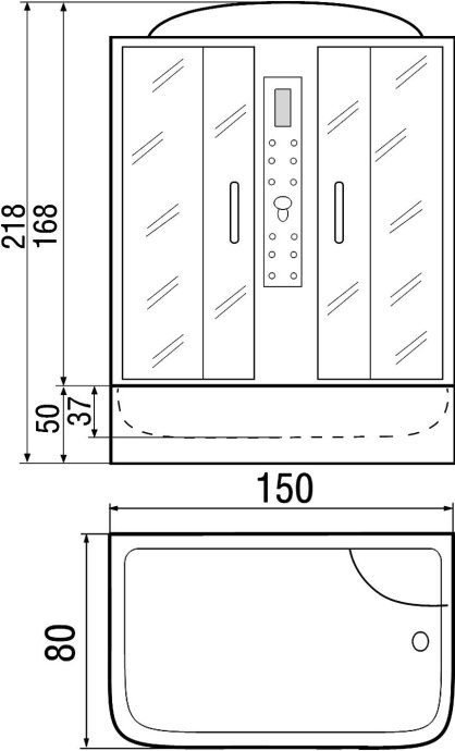 Душевая кабина с поддоном River Dunay 150/80/55 TH  10000001288 - 1