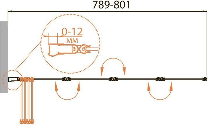 Шторка на ванну Cezares Relax V-4-80/140-P-Bi-L стекло punto RELAX-V-4-80/140-P-Bi-L - 2