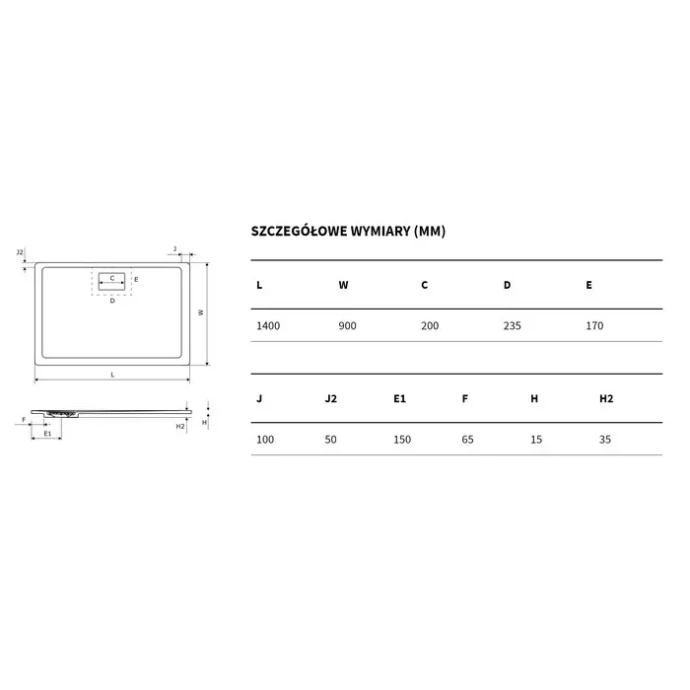 Поддон для душа EXCELLENT Lavano 140x90 белый BREX.1103.140.090.WHN - 5