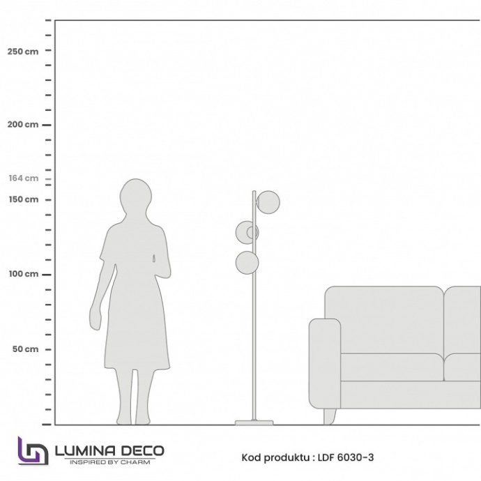 Торшер LUMINA DECO Fredica LDF 6030-3 GD - 2