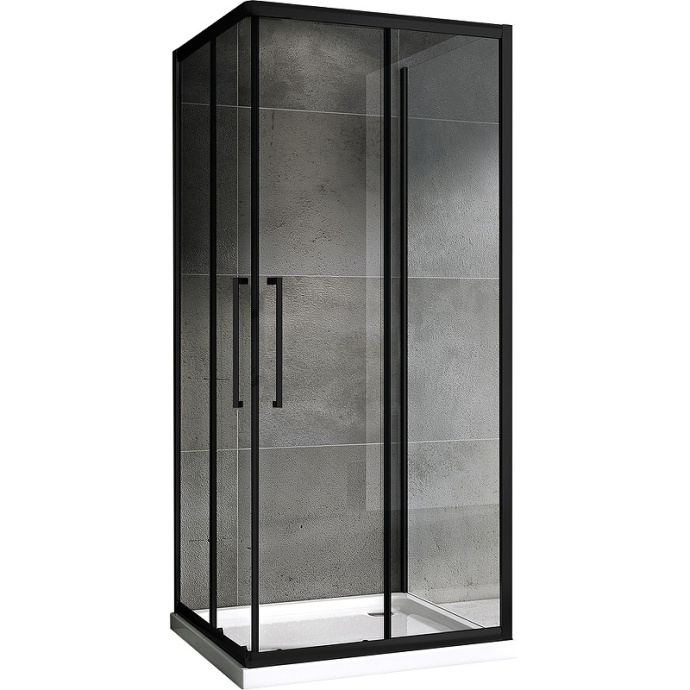 Душевой уголок ABBER Schwarzer Diamant 100х100 профиль черный  AG02100BH-S100B - 0