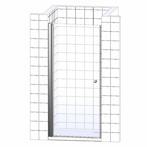 Душевая дверь Cezares Elena 60 хром стекло прозрачное ELENA-W-B-1-60-C-Cr - 4