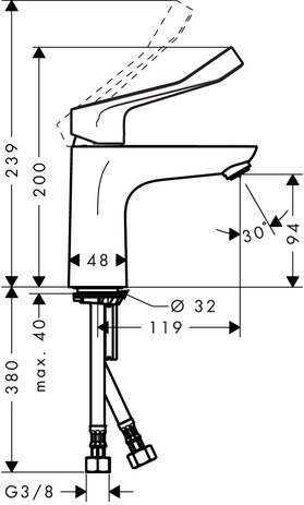 Смеситель для раковины Hansgrohe  хром  31915000 - 1