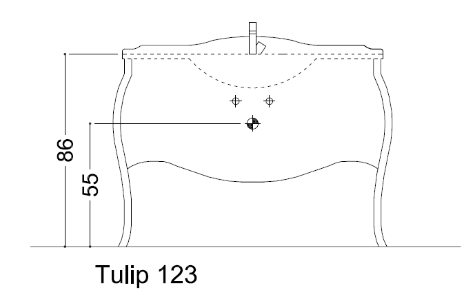 Столешница Cezares TULIP 120 см  TULIPTOP123MARQ - 7