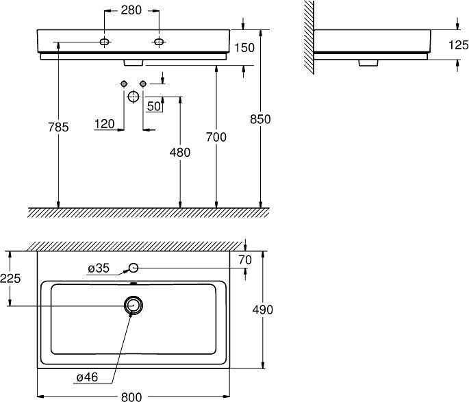 Раковина Grohe Cube Ceramic 3946900H - 1