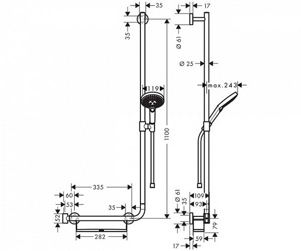 Душевой гарнитур Hansgrohe   26326000 - 1