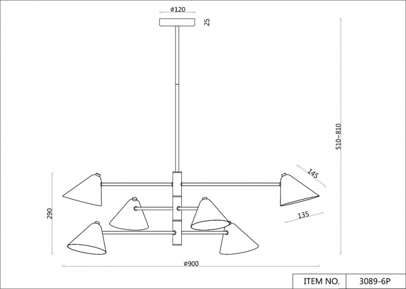 Подвесная люстра F-promo Trikoniya 3089-6P - 1