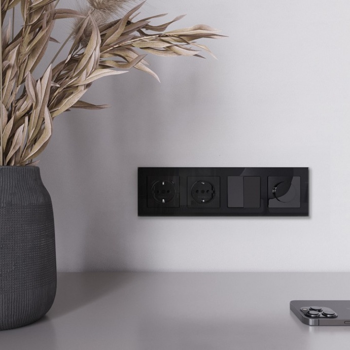 Диммер без рамки Werkel Черный акрил W1142048 - 1