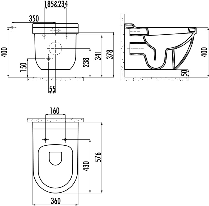 Унитаз подвесной Creavit Dream DR320 - 2