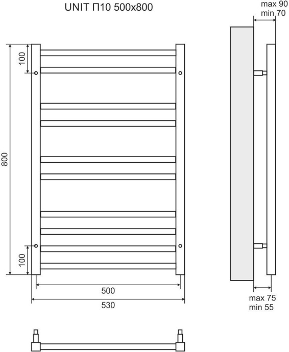 Полотенцесушитель электрический Lemark Unit П10 50x80 LM45810E - 3