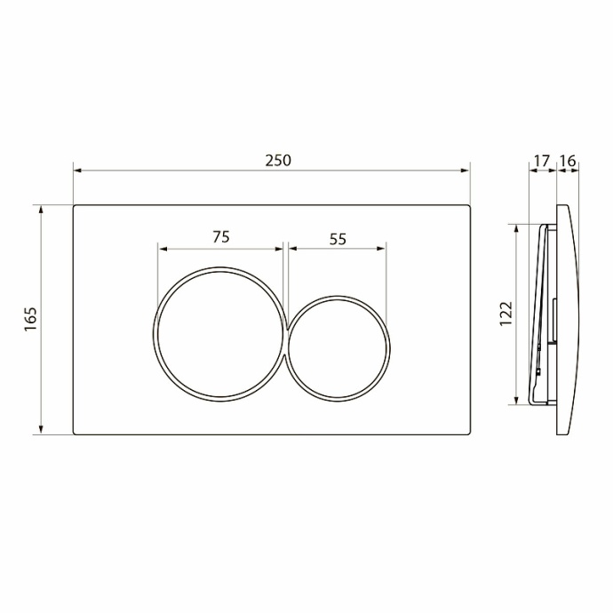 Кнопка смыва Point Виктория хром матовый PN44061SC - 2