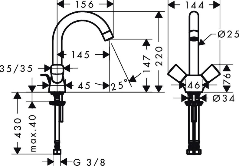 Смеситель Hansgrohe Logis 71222000 для раковины - 3